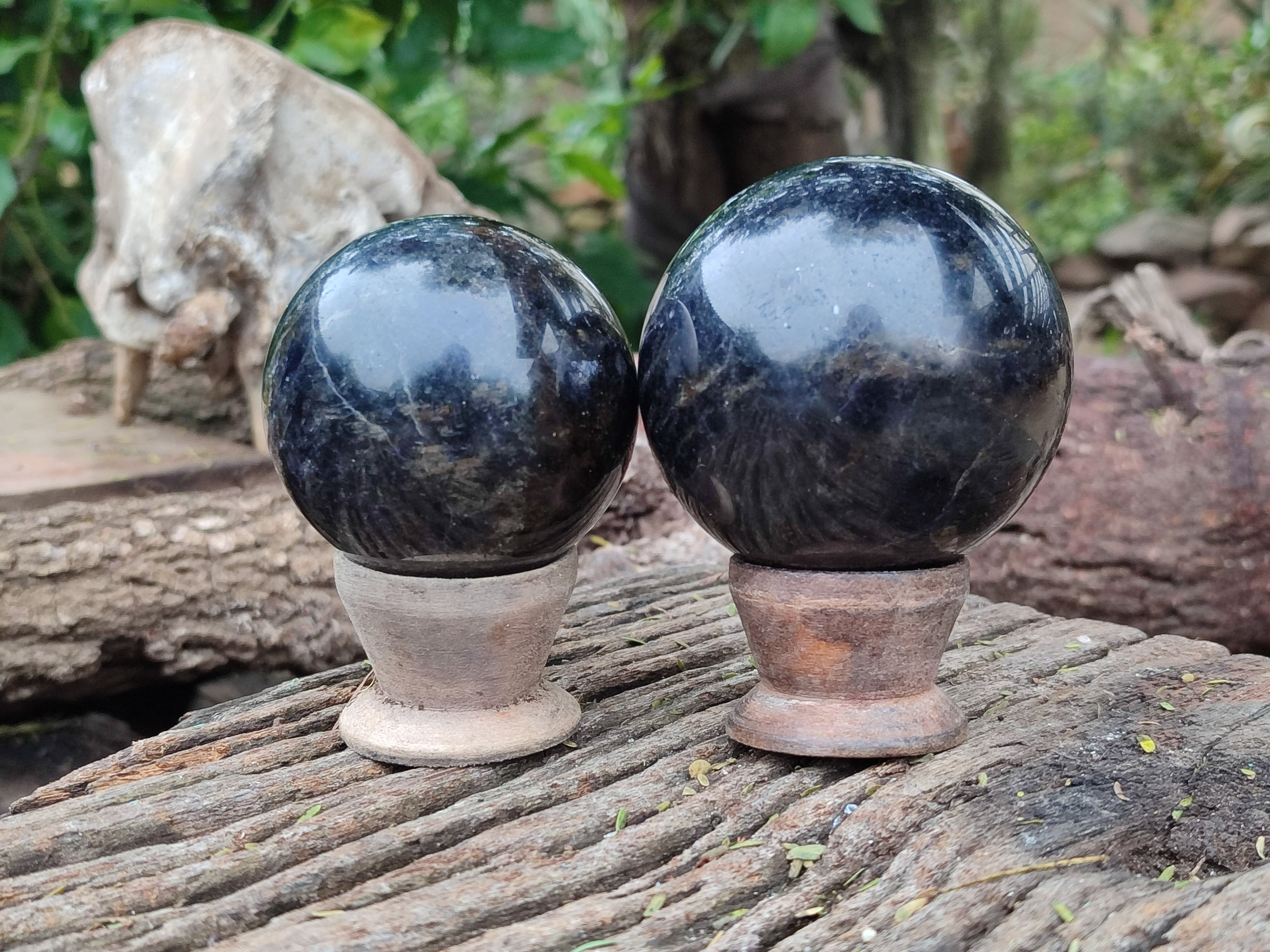 Polished Iolite Sphere's x 3 From Ambatofinandrahana, Madagascar - Toprock Gemstones and Minerals 