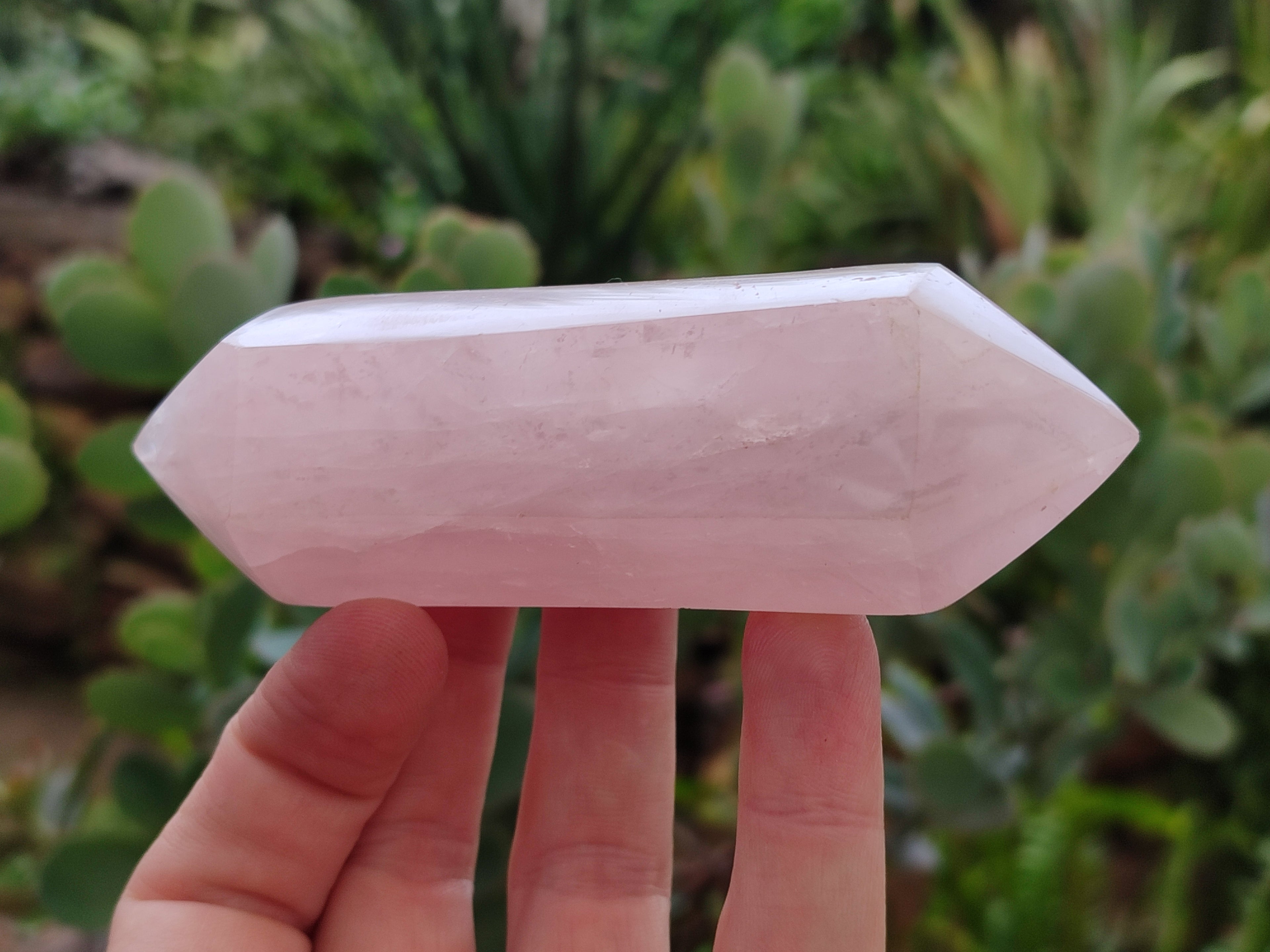 Polished Double Terminated Rose Quartz Points x 6 From Ambatondrazaka, Madagascar - Toprock Gemstones and Minerals 