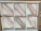 Polished Double Terminated Rose Quartz Points x 6 From Ambatondrazaka, Madagascar - Toprock Gemstones and Minerals 