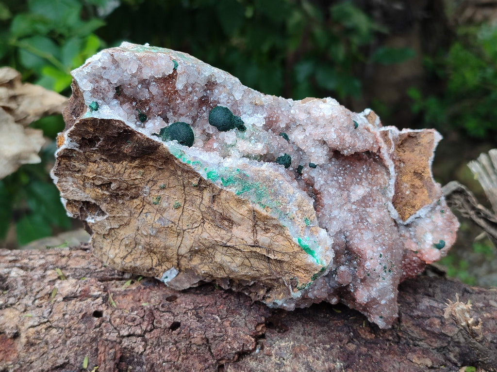 Natural Ball Malachite On Dolomite Matrix Specimens x 2 From Kambove, Congo - Toprock Gemstones and Minerals 