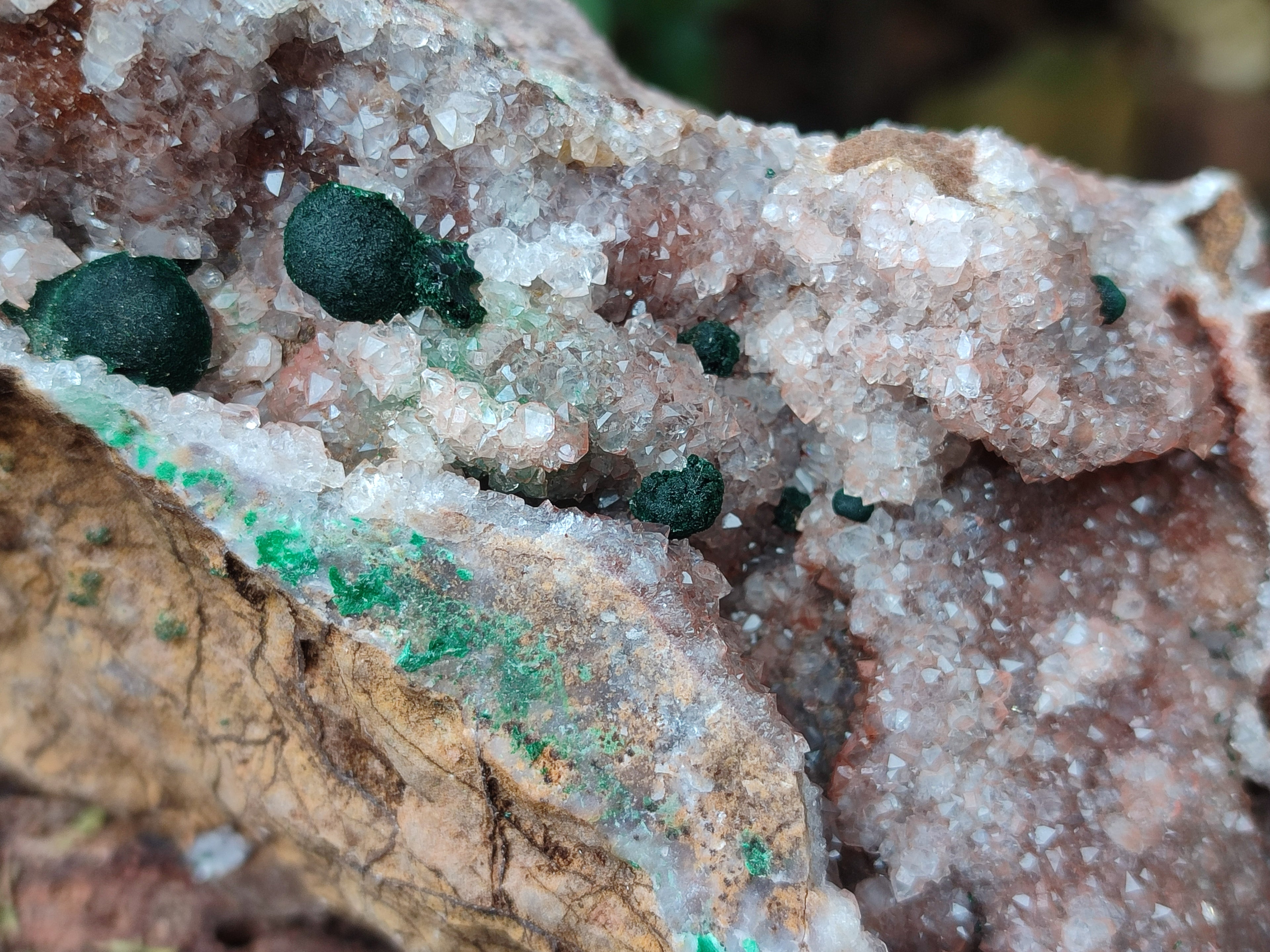 Natural Ball Malachite On Dolomite Matrix Specimens x 2 From Kambove, Congo - Toprock Gemstones and Minerals 
