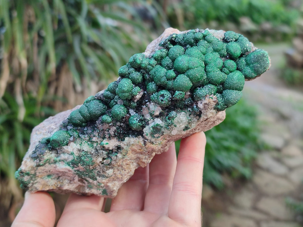 Natural Ball Malachite On Dolomite Matrix Specimens x 2 From Kambove, Congo - Toprock Gemstones and Minerals 