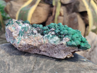Natural Ball Malachite On Dolomite Matrix Specimens x 2 From Kambove, Congo
