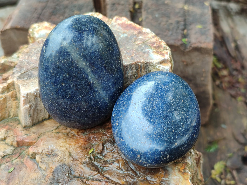 Polished Lazulite Hearts x 24 From Madagascar - Toprock Gemstones and Minerals 