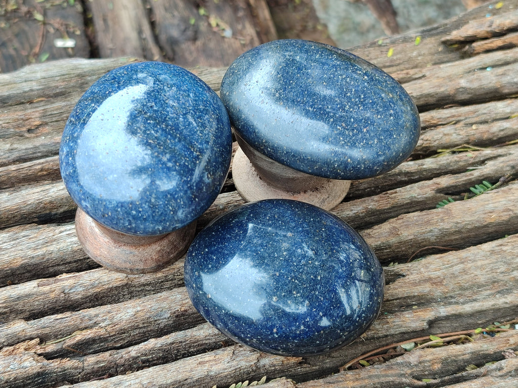 Polished Lazulite Hearts x 24 From Madagascar - Toprock Gemstones and Minerals 