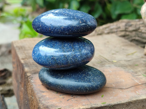 Polished Lazulite Hearts x 24 From Madagascar