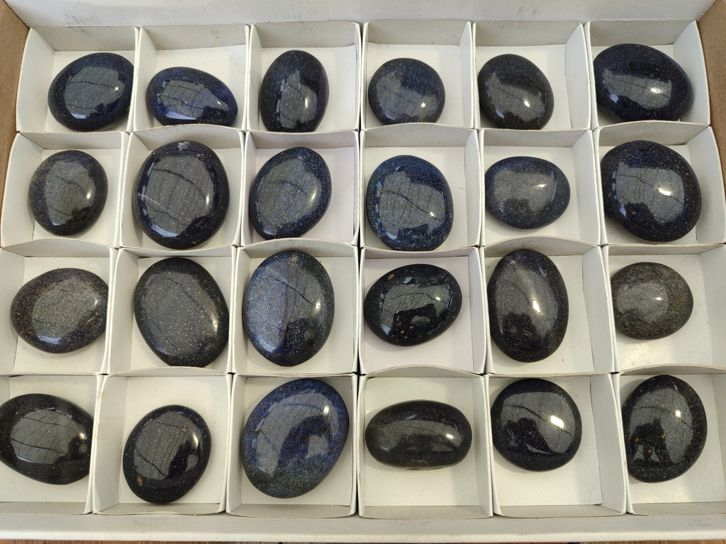 Polished Lazulite Hearts x 24 From Madagascar - Toprock Gemstones and Minerals 