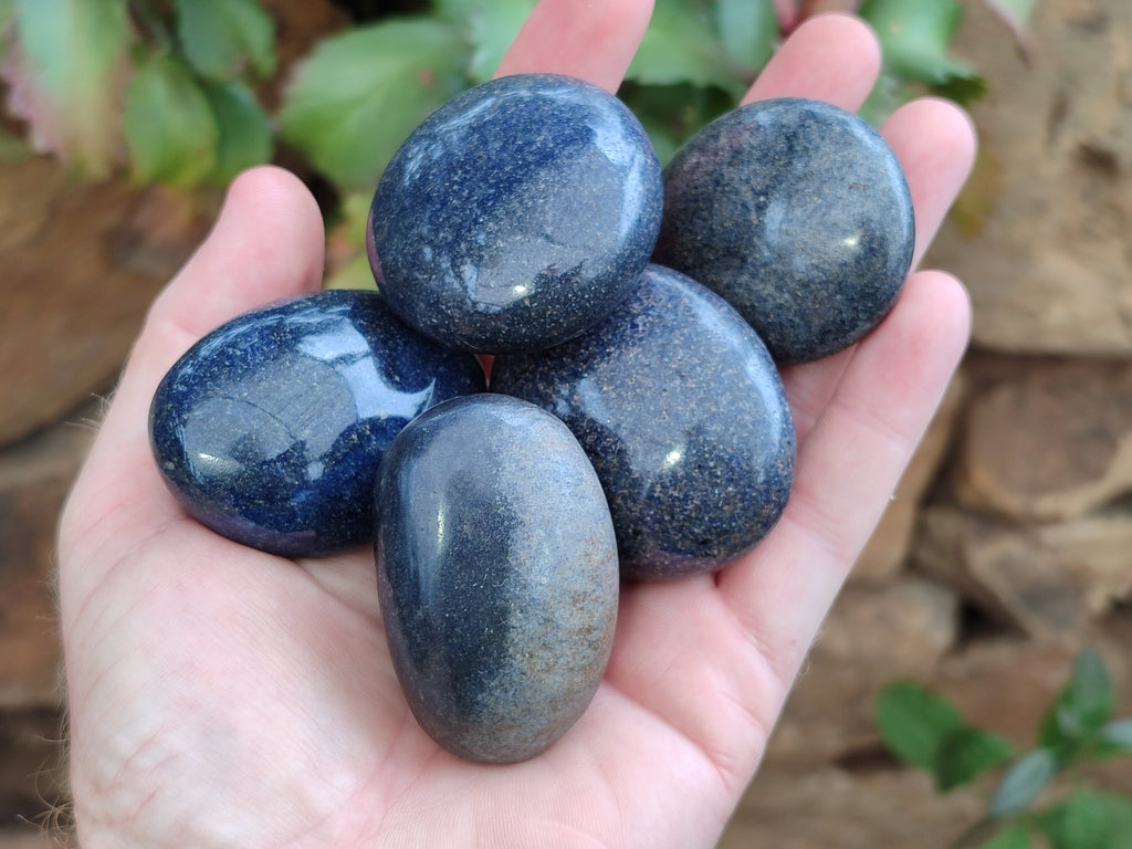 Polished Lazulite Hearts x 24 From Madagascar - Toprock Gemstones and Minerals 
