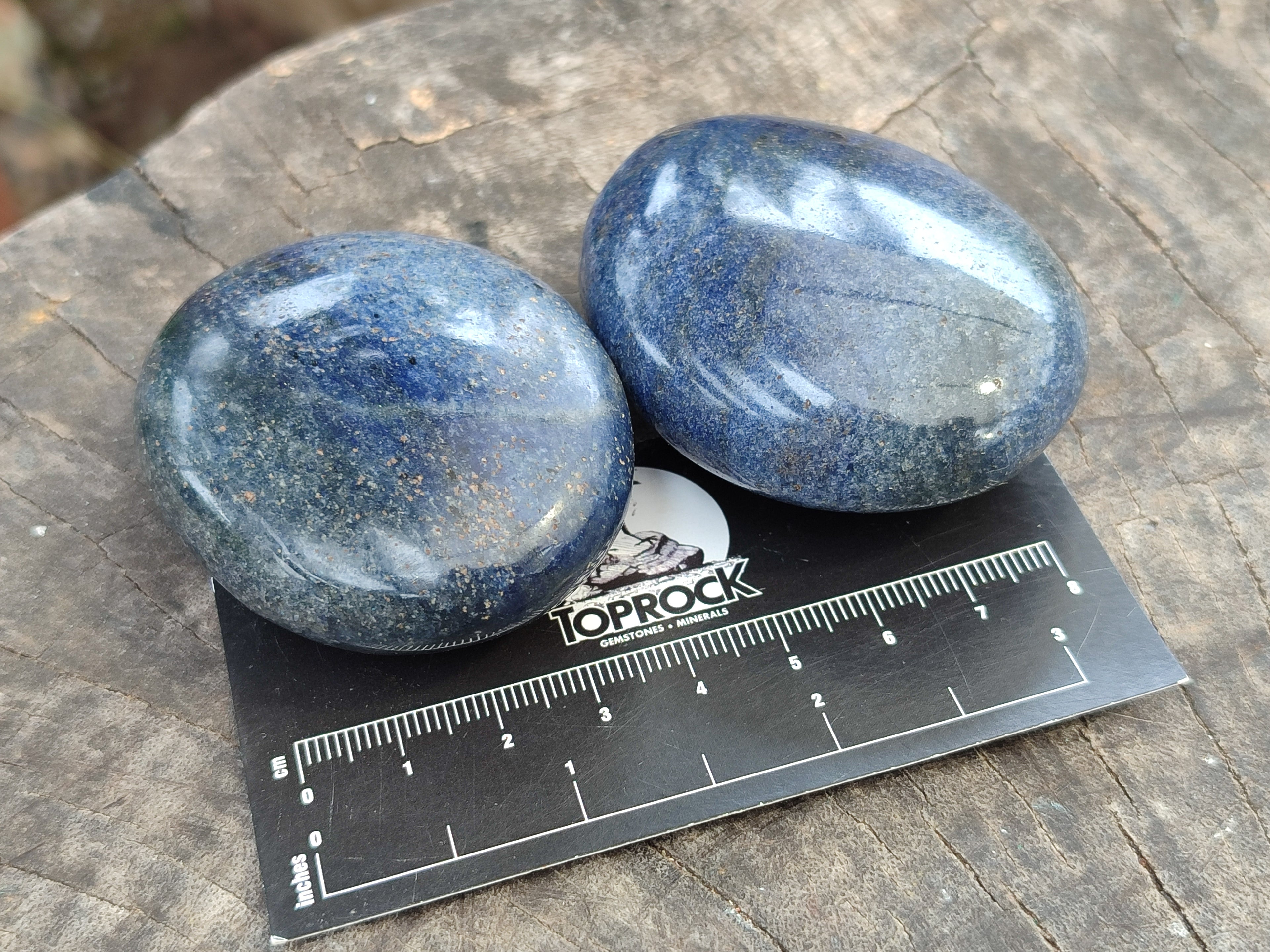 Polished Lazulite Hearts x 24 From Madagascar - Toprock Gemstones and Minerals 