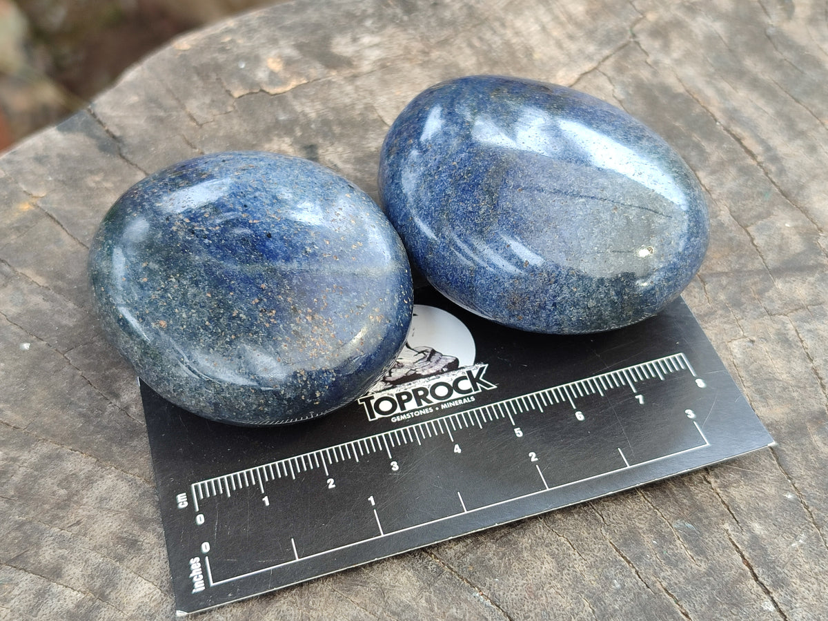 Polished Lazulite Hearts x 24 From Madagascar - Toprock Gemstones and Minerals 