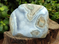 Polished Blue Lace Agate Geodes x 3 From Nsanje, Malawi