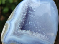 Polished Blue Lace Agate Geodes x 3 From Nsanje, Malawi