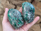 Polished Emerald Mica In Matrix Standing Free Forms x 4 From Mutoko, Zimbabwe - Toprock Gemstones and Minerals 