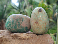 Polished Amazonite Palm Stones x 12 From Madagascar