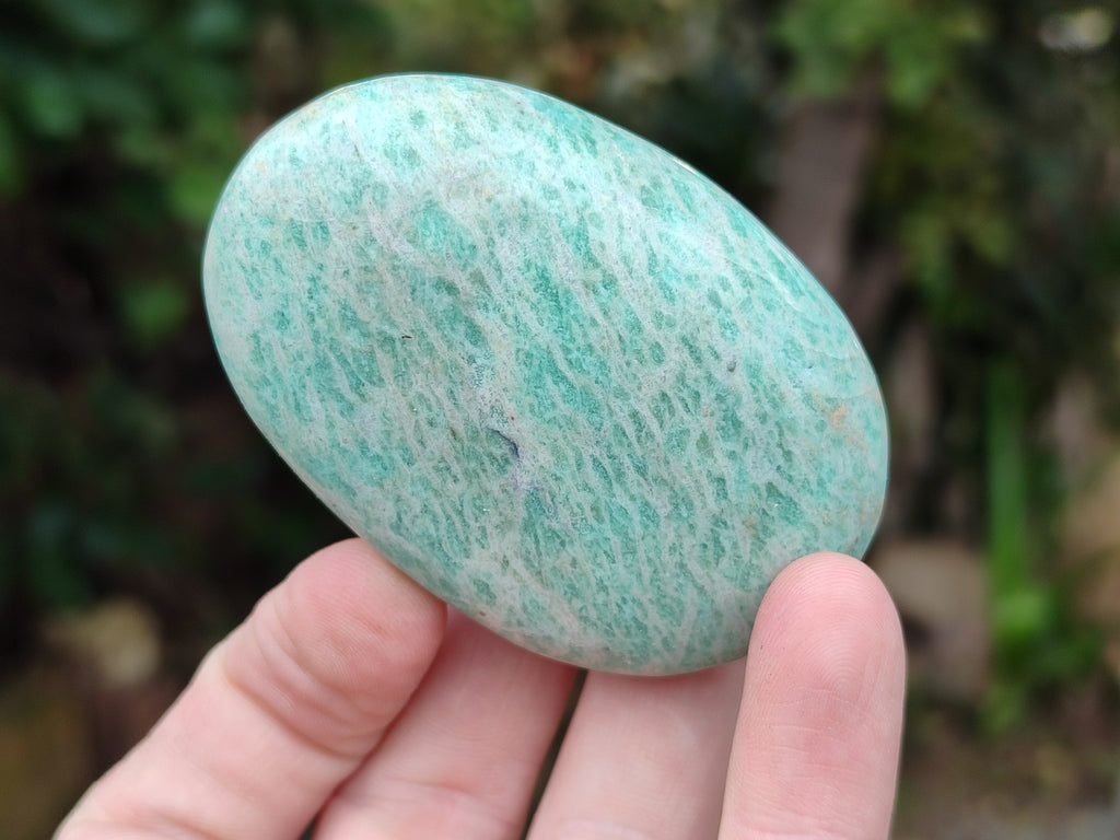 Polished Amazonite Palm Stones x 12 From Madagascar - Toprock Gemstones and Minerals 