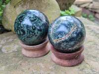 Polished Stromatolite Jasper Spheres x 4 From Katsepy, Madagascar