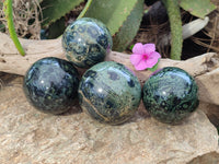 Polished Stromatolite Jasper Spheres x 4 From Katsepy, Madagascar