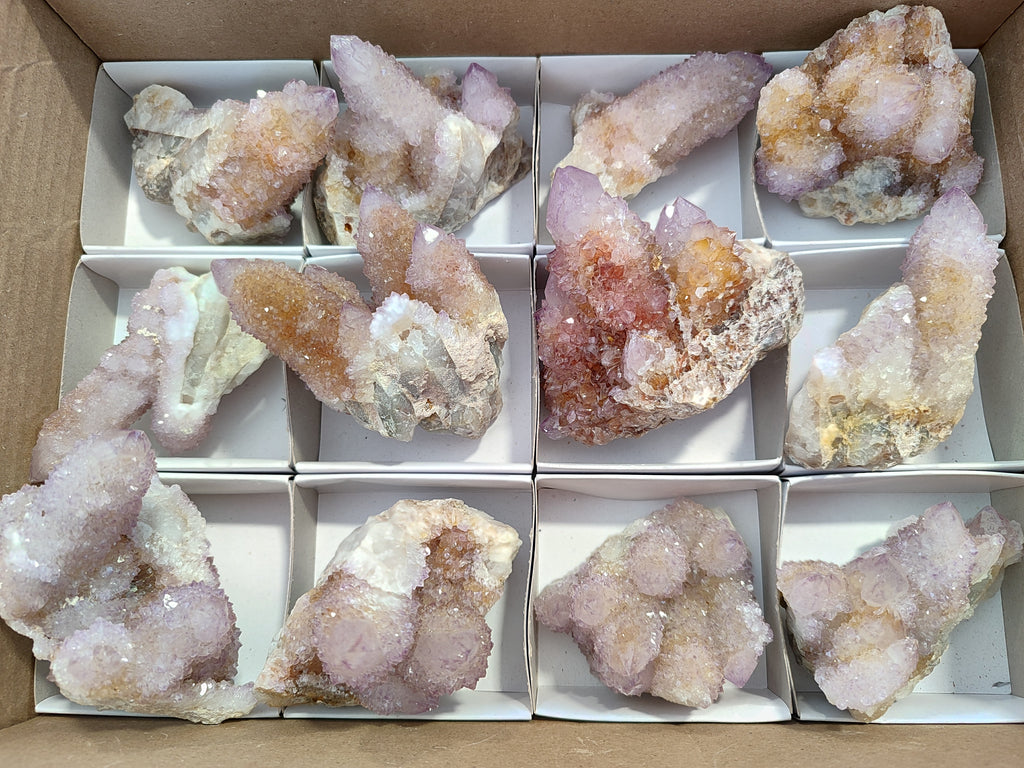 Natural Ametrine Spirit Quartz Clusters x 12 From Boekenhouthoek, South Africa - Toprock Gemstones and Minerals 