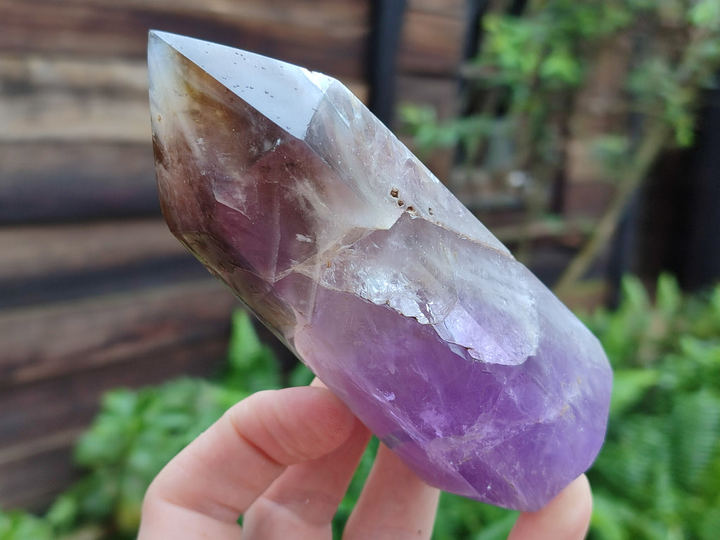 Polished Chevron Amethyst Points x 3 From Ankazobe, Madagascar - Toprock Gemstones and Minerals 