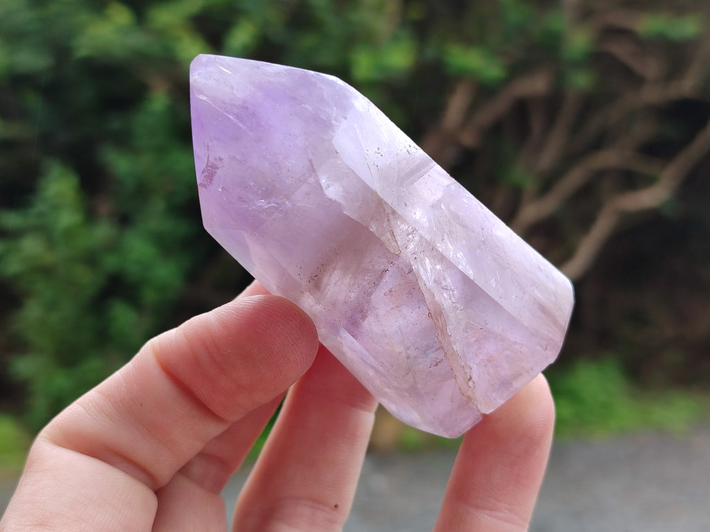 Polished Chevron Amethyst Points x 3 From Ankazobe, Madagascar - Toprock Gemstones and Minerals 