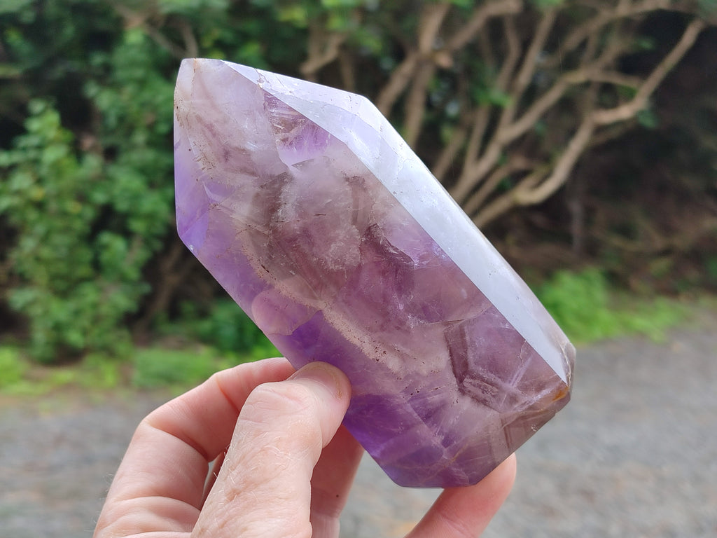 Polished Chevron Amethyst Points x 3 From Ankazobe, Madagascar - Toprock Gemstones and Minerals 