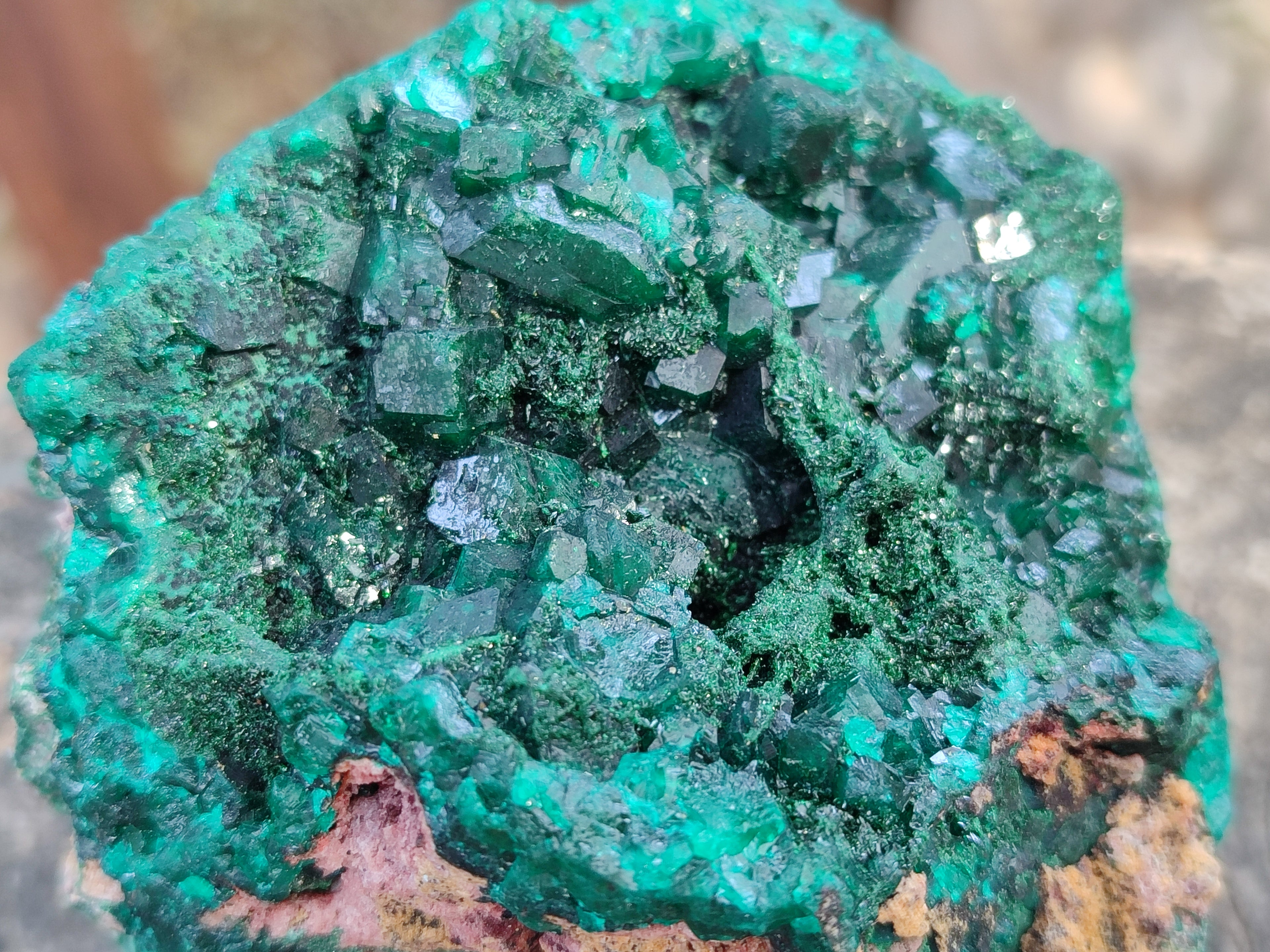 Natural Dioptase Cabinet Specimens x 2 From Likasi, Congo - Toprock Gemstones and Minerals 