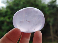 Polished Mix Rose, Blue, Lavender Quartz Palm Stones x 24 From Ambatondrazaka, Madagascar