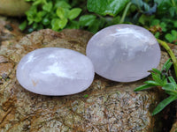 Polished Mix Rose, Blue, Lavender Quartz Palm Stones x 24 From Ambatondrazaka, Madagascar