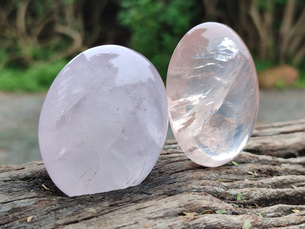 Polished Mix Rose, Blue, Lavender Quartz Palm Stones x 24 From Ambatondrazaka, Madagascar
