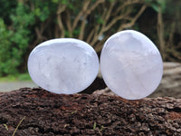 Polished Mix Rose, Blue, Lavender Quartz Palm Stones x 24 From Ambatondrazaka, Madagascar