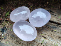 Polished Mix Rose, Blue, Lavender Quartz Palm Stones x 24 From Ambatondrazaka, Madagascar