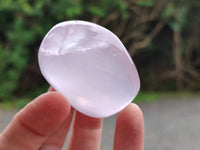 Polished Mix Rose, Blue, Lavender Quartz Palm Stones x 24 From Ambatondrazaka, Madagascar