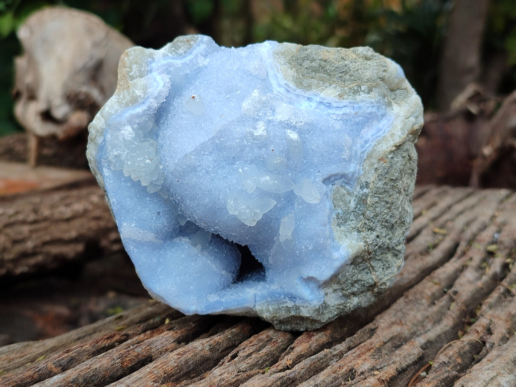 Natural Blue Lace Agate Geode Specimens x 3 From Nsanje, Malawi - Toprock Gemstones and Minerals 