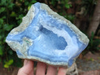 Natural Blue Lace Agate Geode Specimens x 3 From Nsanje, Malawi - Toprock Gemstones and Minerals 