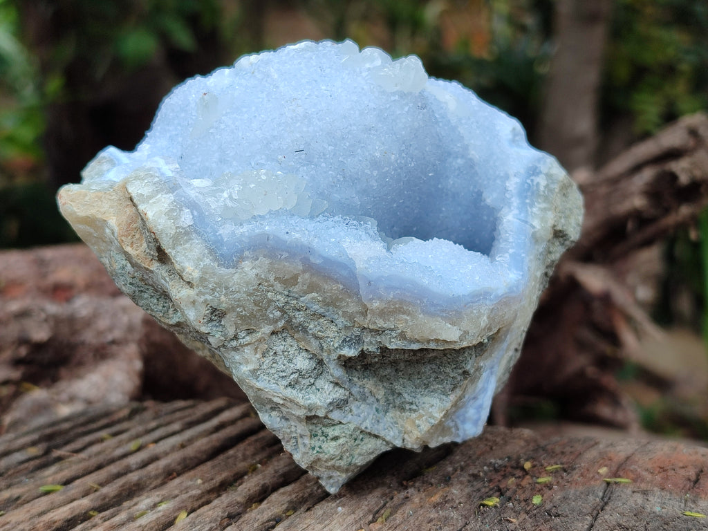 Natural Blue Lace Agate Geode Specimens x 3 From Nsanje, Malawi - Toprock Gemstones and Minerals 