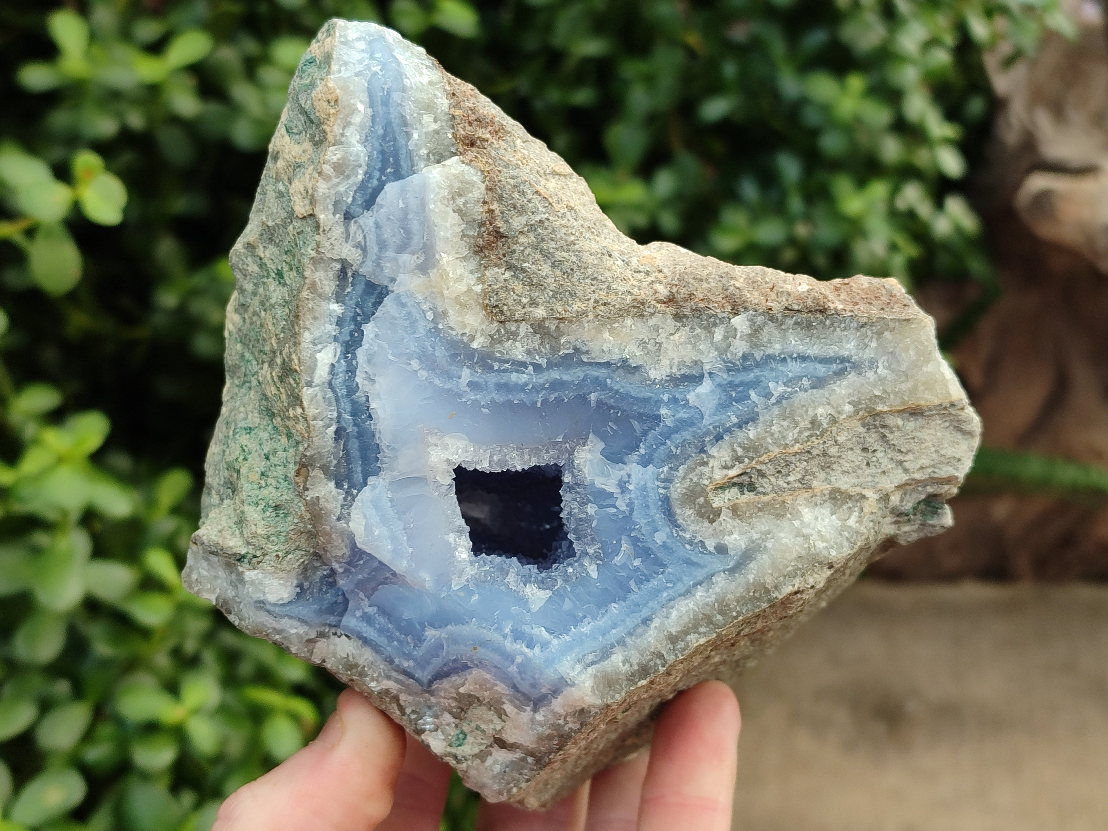 Natural Blue Lace Agate Geode Specimens x 3 From Nsanje, Malawi - Toprock Gemstones and Minerals 