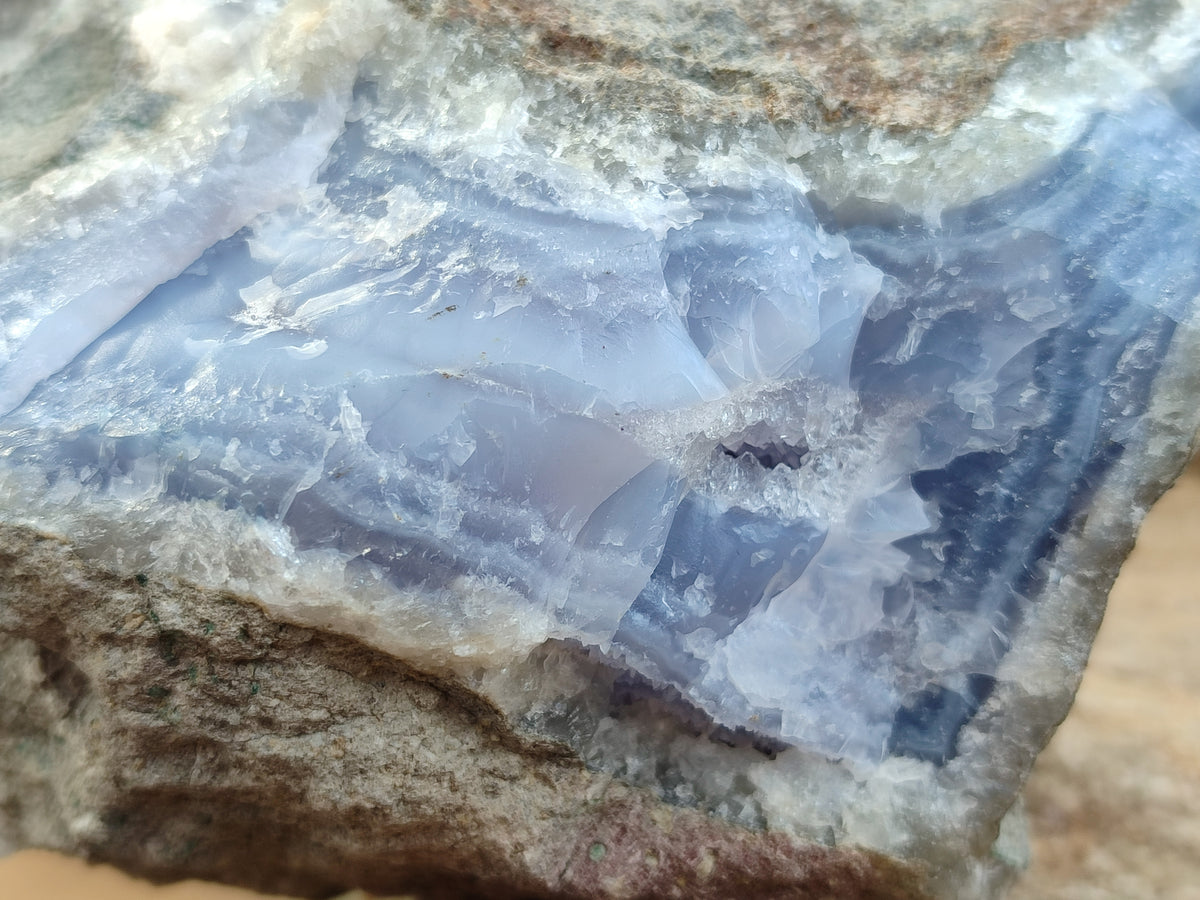 Natural Blue Lace Agate Geode Specimens x 3 From Nsanje, Malawi - Toprock Gemstones and Minerals 