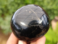 Polished Black Schorl Tourmaline Galet / Palmstones x 12 From Madagascar