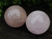 Polished Rose Quartz Spheres with Asterism-Star x 3 From Ambatondrazaka, Madagascar