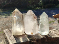 Polished Quartz Crystal Points with Chlorite Inclusions x 6 From Madagascar