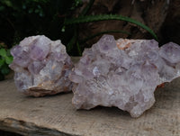 Natural Jacaranda Amethyst Quartz Clusters x 3 From Mumbwa, Zambia - Toprock Gemstones and Minerals 