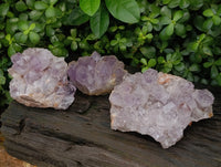 Natural Jacaranda Amethyst Quartz Clusters x 3 From Mumbwa, Zambia - Toprock Gemstones and Minerals 