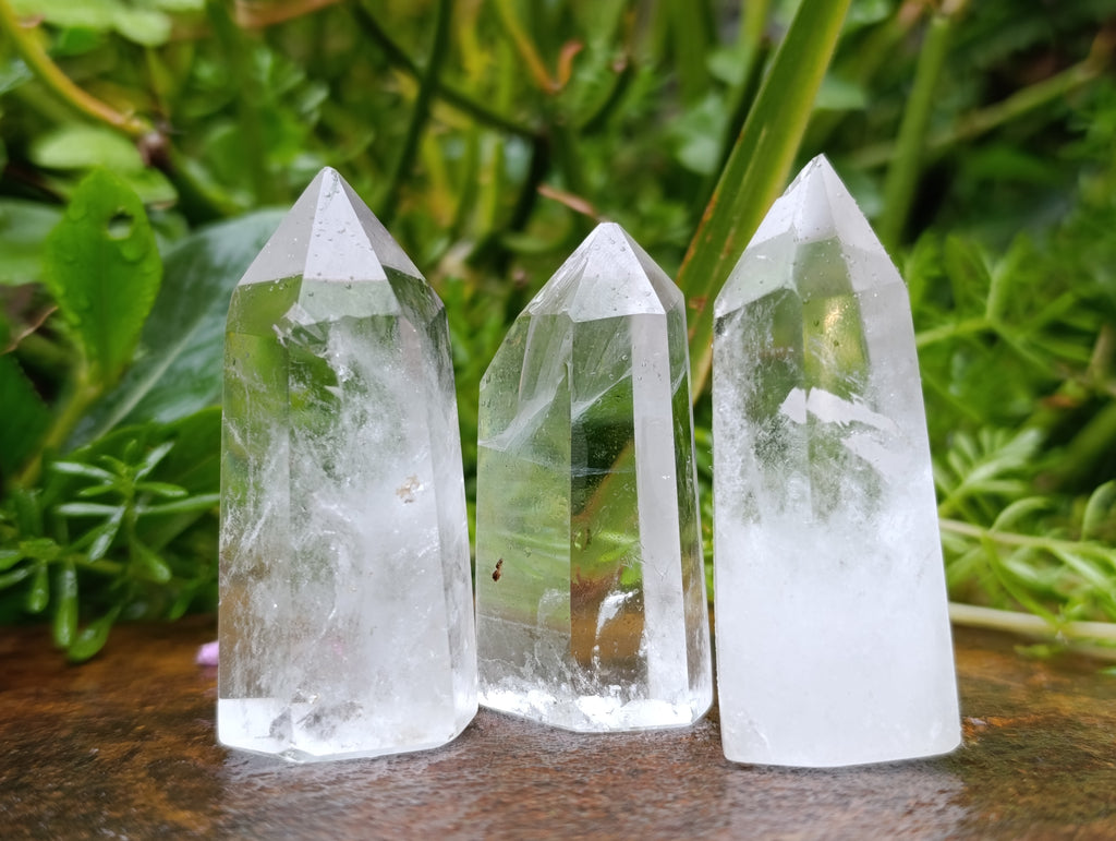 Polished Clear Quartz Crystals x 12 From Madagascar - Toprock Gemstones and Minerals 