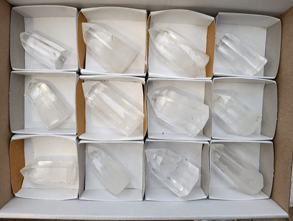 Polished Clear Quartz Crystals x 12 From Madagascar - Toprock Gemstones and Minerals 