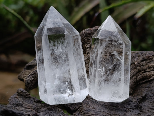 Polished Clear Quartz Crystals x 12 From Madagascar