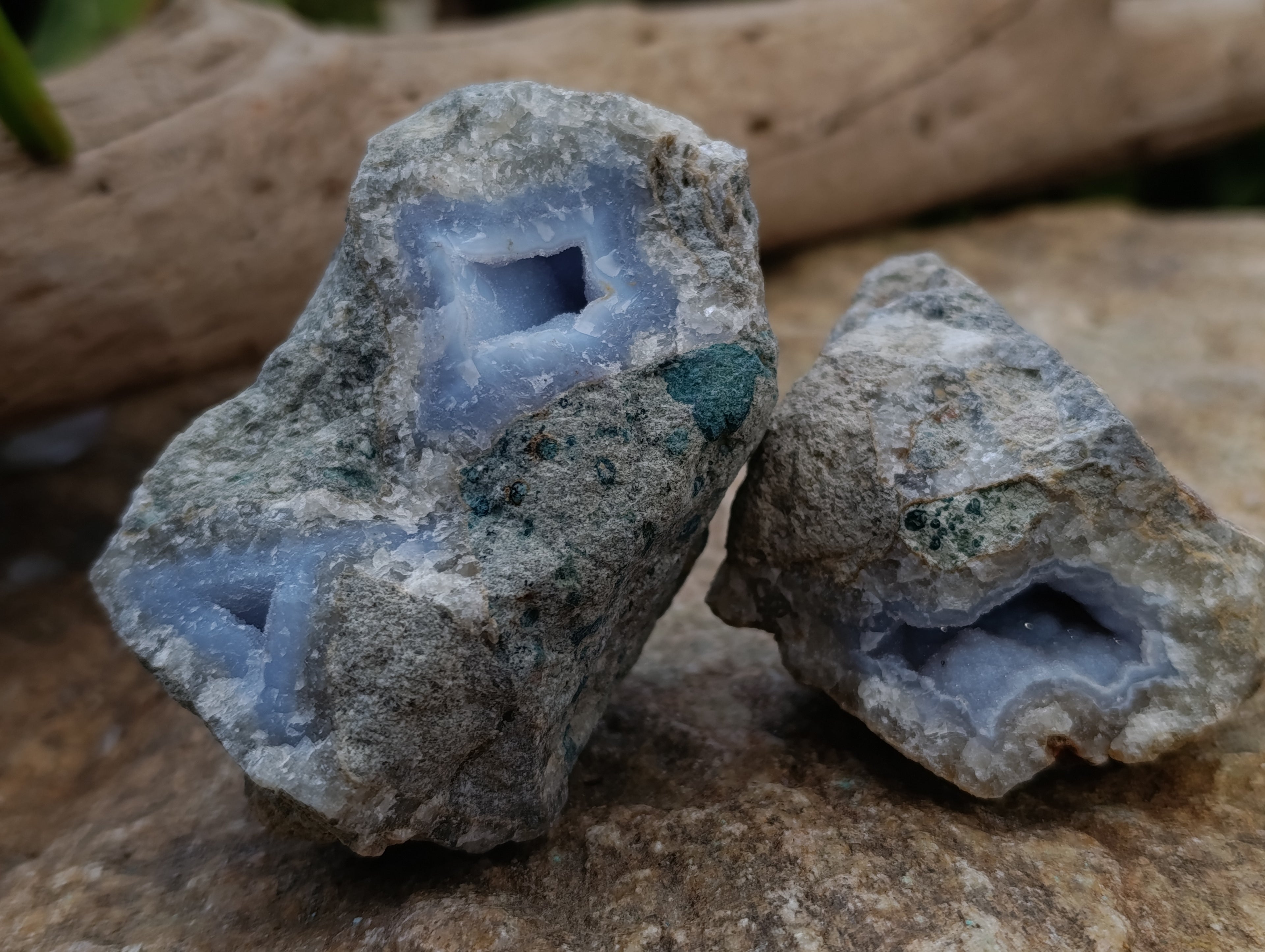 Natural Blue Lace Agate Geode Specimens x 12 From Nsanje, Malawi - Toprock Gemstones and Minerals 