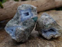 Natural Blue Lace Agate Geode Specimens x 12 From Nsanje, Malawi
