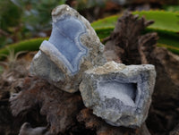 Natural Blue Lace Agate Geode Specimens x 12 From Nsanje, Malawi