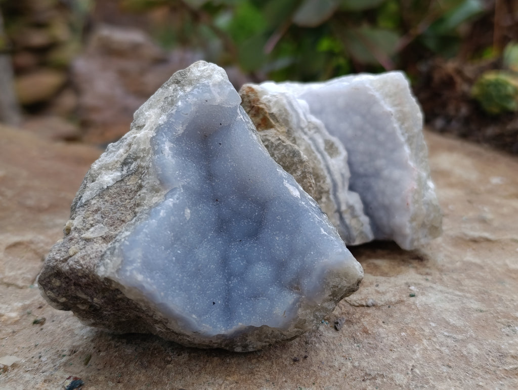 Natural Blue Lace Agate Geode Specimens x 12 From Nsanje, Malawi - Toprock Gemstones and Minerals 