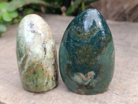 Polished Chrysoprase Standing Free Forms x 6 From Madagascar